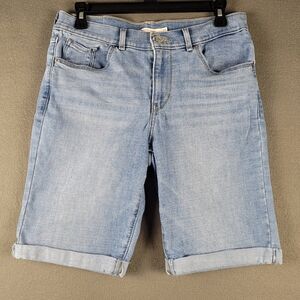 Levi's Light Blue Denim Bermuda Shorts for Women